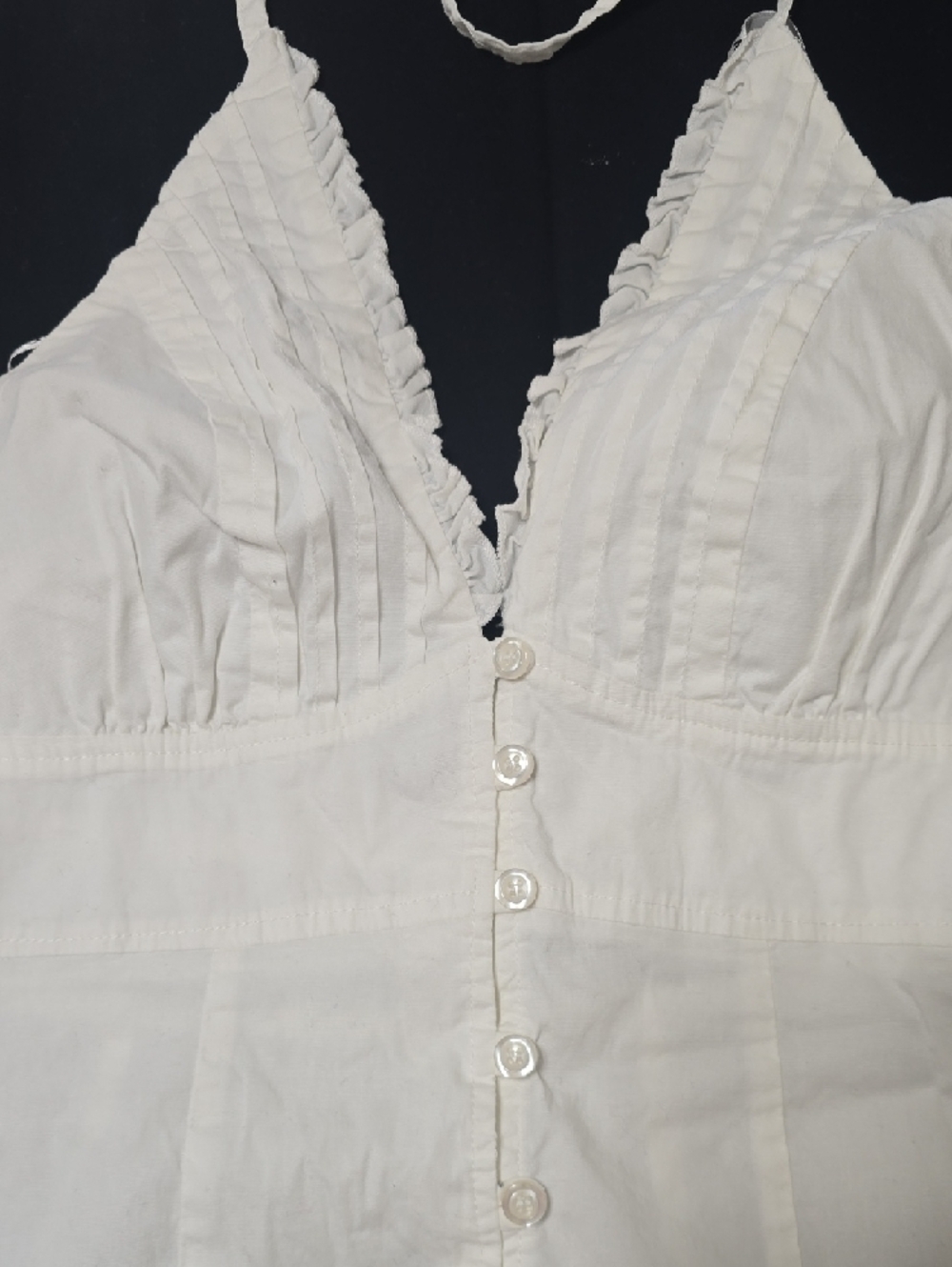 Rampage White Halter Button-Front Top - Picture 2 of 4